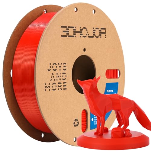 3DHoJor PLA Pro Filament 1.75mm 3D Printer Filament 1kg Cardboard Spool (2.2lbs) Fit Most FDM 3D Printer Red