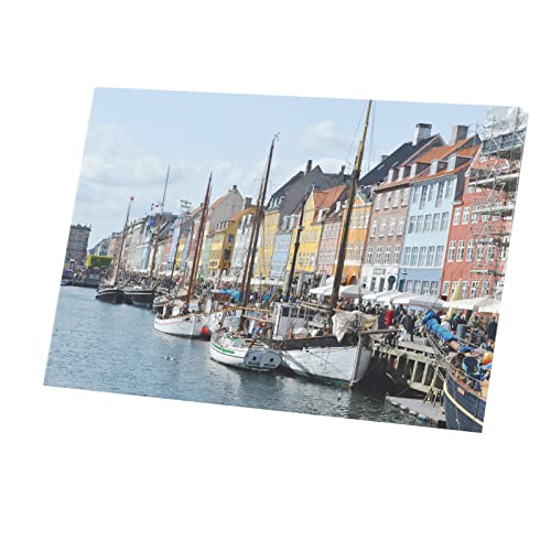 Tableau Décoratif Nyhavn Danemark Toile Imprimée Multicolore en Format 60x40 cm