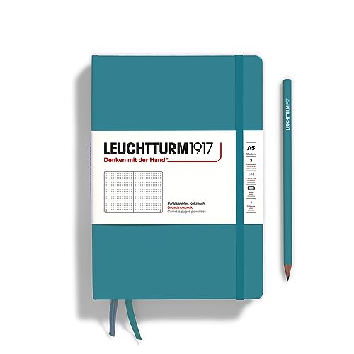 Image of LEUCHTTURM1917 - Notebook Hardcover Medium A5-251 Numbered Pages for Writing and Journaling (Ocean, Dotted)