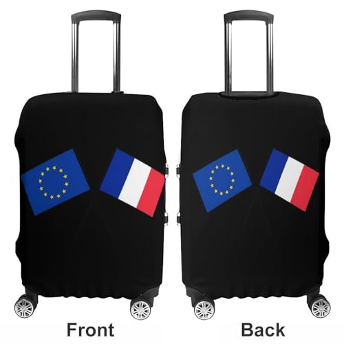 France Europe EU Flag Travel Luggage Cover for Suitcase 19-32 Inches Elastic Washable Baggage Protector3