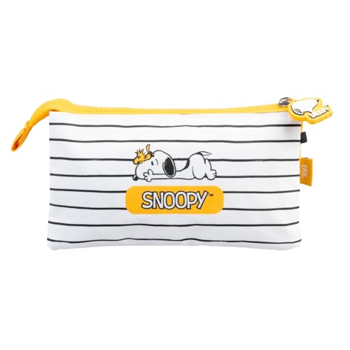 Grupo Erik: Astuccio Triplo Snoopy Lazy Days | Astuccio Scuola Con 3 Scomparti, Manico, Poliestere/Porta Penne Per Bambini E Adulti - 2