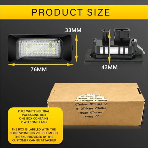 Luces matrícula LED Golf 6 y 7 Variant Jetta Sharan pack de 2 bombillas blancas sin error 2
