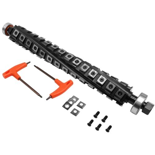 Shelix Helical Sprial Cutter Head Cutterhead for DeWalt 735 DW735 DW735X Thickness Planer, 13 Inch Helical Planer Cutterhead for DeWalt DW735 with 4 Rows 56 Carbide Inserts