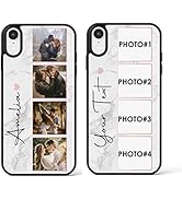 EKAM Personalised Phone Case For Apple iPhone XR, Add Your Text & 4 photo multiple Picture/Photo ...