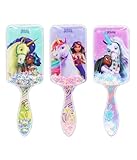 Joy Toy - Unicorn Academy Bürste mit Glitzerelementen - 3 Designs: Sophia, Eva & Layla - Haarbürste für Kinder - Mädchen (1 Bürste: Figur kann NICHT gewählt werden)