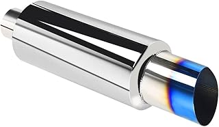 VQRTKS Exhaust Muffler, 2" Inlet 3" Outlet Exhaust Tip Pipe 14.8" Length Stainless Steel Universal Exhaust Muffler for Most Cars, Sedans, and Trucks