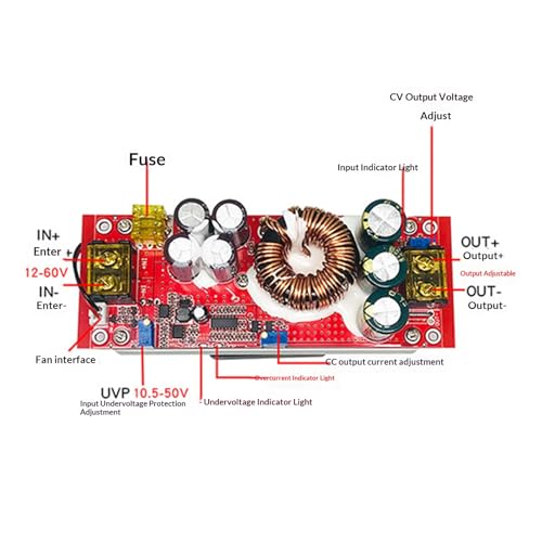 Convertisseur de tension réglable 1800W module alimentation DC - 6
