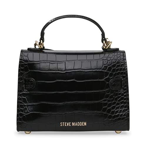 Steve Madden Womens Steve Madden Dignify Top Handle Crossbody, Black Croco, One Size Us #TOP2
