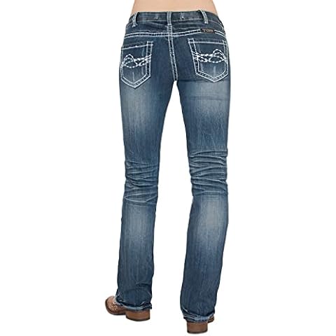Cowgirl Tuff Women's Edgy Bootcut Jean Blue 30 36 Cover