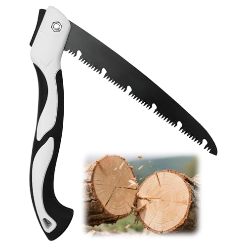 Scie Pliante à Élaguer Pliantes 24cm/9.5inch Pliables Mini Scie à Chaîne Manuelle à Élaguer，Scie de jardin Scie Elagage pour la Coupe D'arbres, le Jardinage, la Chasse Ou le Camping.