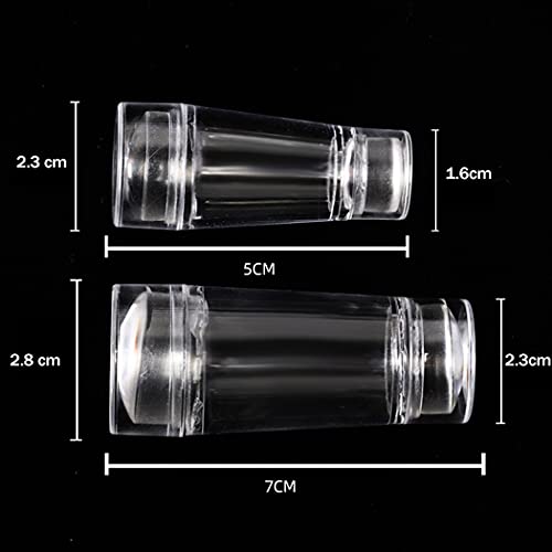 4 Pcs Clear Silicone Jelly Stamper For Nails, Nail Stamper And Scraper, Nail Design Stamp Kit, No Misplacement Professional Stamping Polish Sett For Diy Nail Decor(Double Stamping Head Design) #TOP1