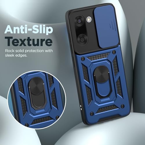 Image of Luxe Back Cover for OnePlus Nord CE 5 5G | D10 Tough Armor Case | Sliding Camera Shield | 360 Protection | Kickstand Ring Holder | Military-Grade