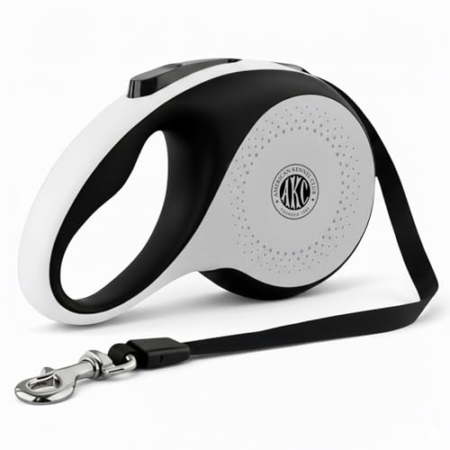 American Kennel Club Heavy Duty Retractable Dog Leash, 16.4ft, Tangle-Free, Ergonomic Grip, One-Hand Brake, for Medium & Large Dogs up to 110 lbs Gray by American Kennel Club - Used condition - US$16.77