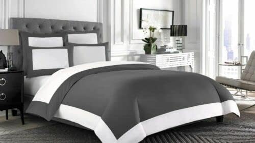 Vista 10 de Designer Border - Edredón reversible de gran tamaño Queen (98 x 98 pulgadas), color blanco y azul marino, 100% algodón egipcio alternativo con 2