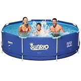 Sunrio Metal Pro 8ft X 30in Round Pool Durable Steel Frame...