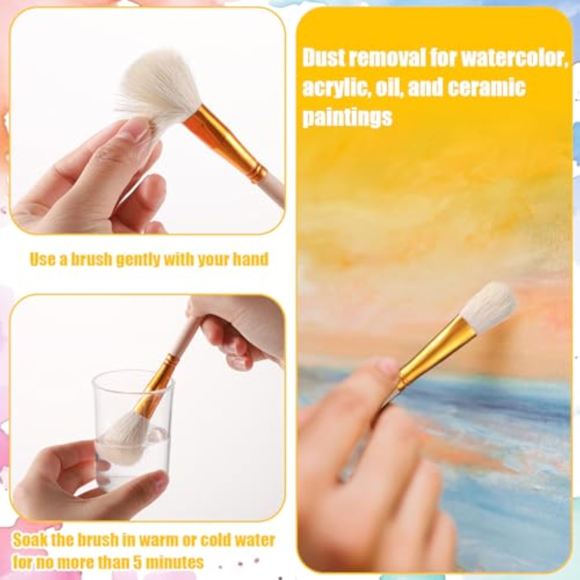 7pcs Pottery Glaze Brushes, Long Handle Ceramic Brushes