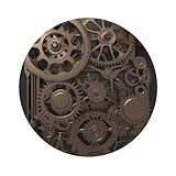 Steampunk Mechanical Gears Coasters 4 Pcs Drink Coasters with Holder Leather Coaster Coffee Cup Pad Drinking Cup Mat Set Coffee Table Drinks Coasters for Modern Home Decor 4inch