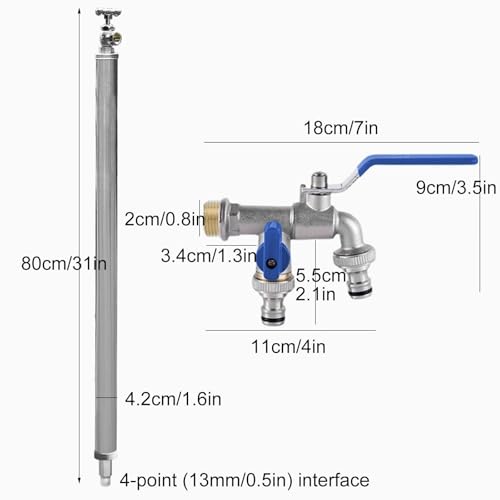Columna de agua vertical de latón con soporte de suelo resistente 3