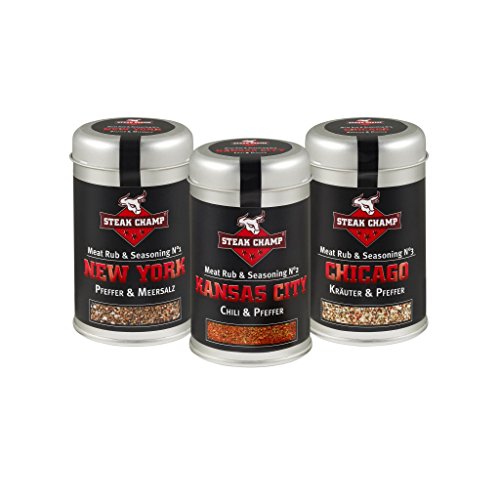 Preisvergleich Produktbild SteakChamp 3er Set Gewürzmischung New York + Kansas City + Chicago
