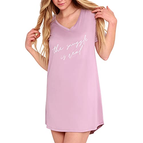 Hello Mello V-Neck Sleep Shirt Pink L/XL