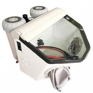 Wsexyy Double-Pen Fine Sand Blasting Machine, Lab Sandblaster, Sandblasting Equipment With Led and Glass Window, with Pressure Regulator, for Surface Treatment Of Materials