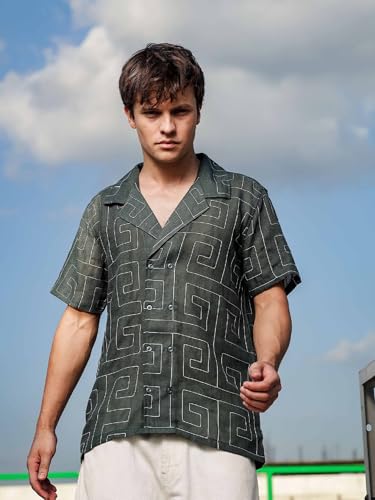 Image of Lymio Regular Fit Shirt for Men|| Men Stylish Regular Fit Shirt (Linen-E-Squre)