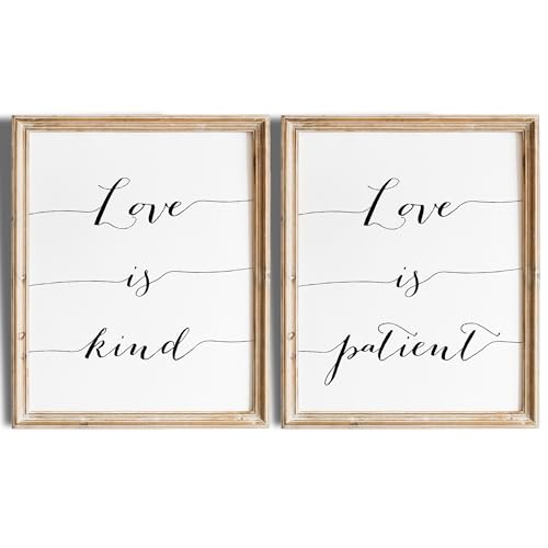 Love Is Patient, Love is Kind Calligraphy Art Prints (Set