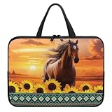 Mumeson Horse with Sunflower Portable Computer Laptop Case Laptop Sleeve Cover Carrying Bag Laptop Briefcase Notebook Laptop Sleeve Tote Bag