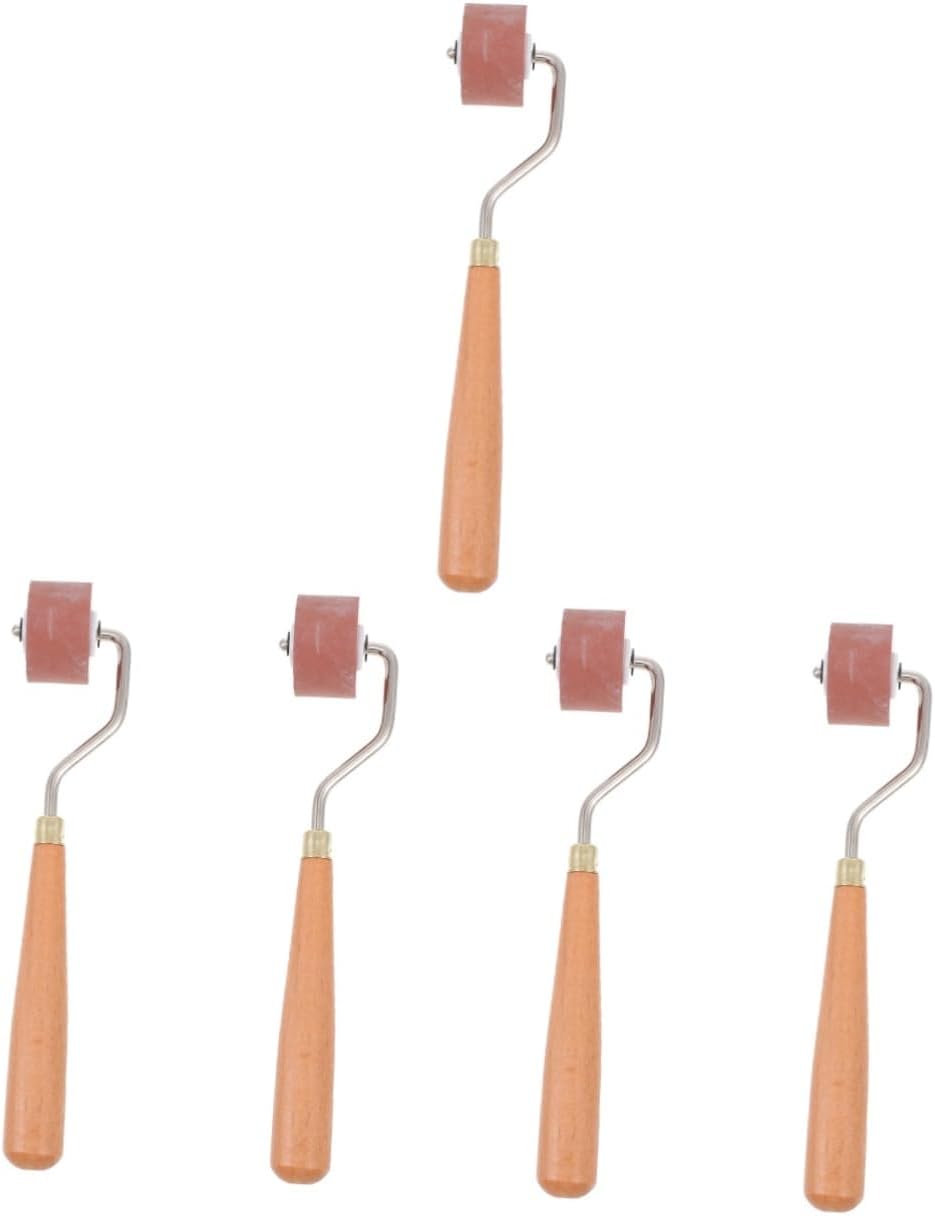 KALLORY 5pcs Speedball Ink Linoleum Print Roller Art Craft Roller Paint Brush Ink Applicator