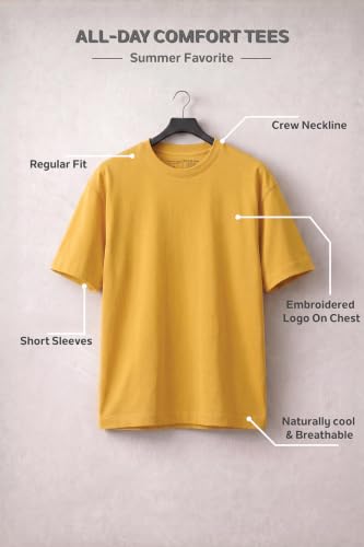 Image of Van Heusen Men's Crew Neck T-Shirt - Soft & Breathable Cotton | Regular Fit | Comfortable Everyday Casual Wear | Short Sleeves | Summer Favorite |Solid Colors | Style 60052|Available in Pack of 1 & 2