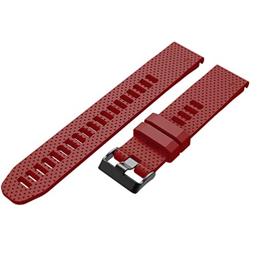Ersatz-Armband f&uuml;r Garmin Fenix 5S, mit Schnellverschluss, aus Silikon, Sport-Stil (Rot)