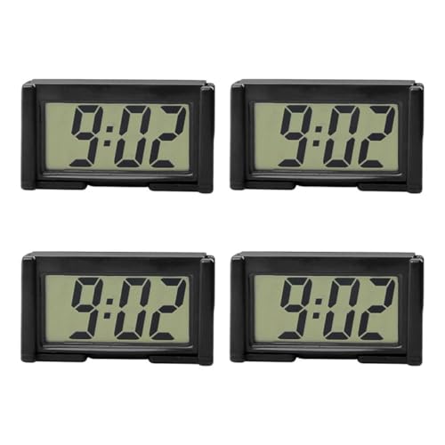 4 Pcs Car Digital Clock for Jeep Compass 2017-2024 2025, Mini Stick On Dashboard Electronic Meter Automotive Timepiece Battery Operated Vehicle Watch