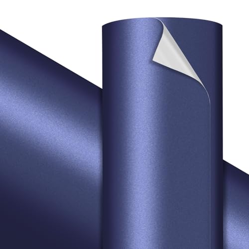 VViViD Premium Matte Metallic Navy Blue Craft Vinyl Roll 1ft x 5ft Bubble-Free Air Release Heat-Activated Adhesive for Strong Permanent Bond Ideal for Decals & DIY Crafts