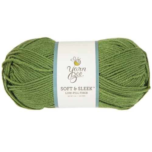 Image of Hobby Lobby Yarn Bee Soft & Sleek Yarn, 305 Kale, Set of 2 | 4 Medium Weight, 100% Low Pill Acrylic, 232 Yards Per Skein
