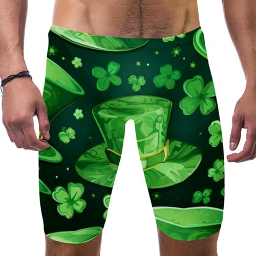 St Patrick's Day Swimsuit for Men & Boys,Competition Lap Swim Suit, Square Leg Endurance Training Multicoloured
