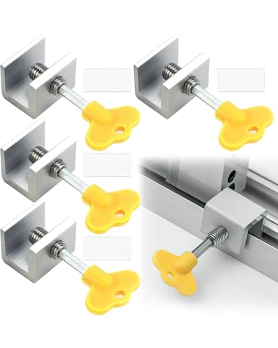 KGDUYC 4PCS Finestra Scorrevole Serratura, Serrature per Finestre Scorrevoli con Chiave, sicurezza finestre serrature - Migliora la Sicurezza della Tua Casa per la Sicurezza Del Bambino