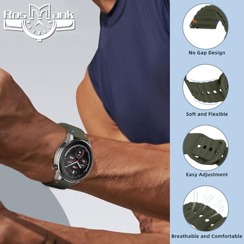 Image of 22mm Silicone Watch Band Compatible with Amazfit T-Rex 3 Pro 48mm /Balance 2 /Balance /Bip 6 /Bip 5 /GTR 4 /GTR 3 /GTR 2 /GTR 47mm, Wavy Replacement Strap for Amazfit Cheetah /Stratos 3 /2s