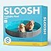 SLOOSH Foldable Dog Kiddie Pool - Portable Hard Plastic Doggie Swimming Pool, Anti-Slip Collapsible Pets Bath Tub Suitable for Kids Toddler Indoor Outdoor Backyard Use (Gray, 71