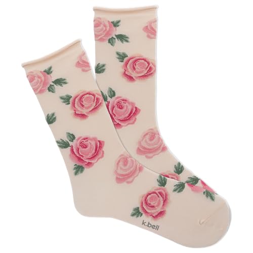 Image of K. Bell women's Fun Roll Top Crew Socks - 1 Pairs - Comfortable & Cute Fashion Gifts