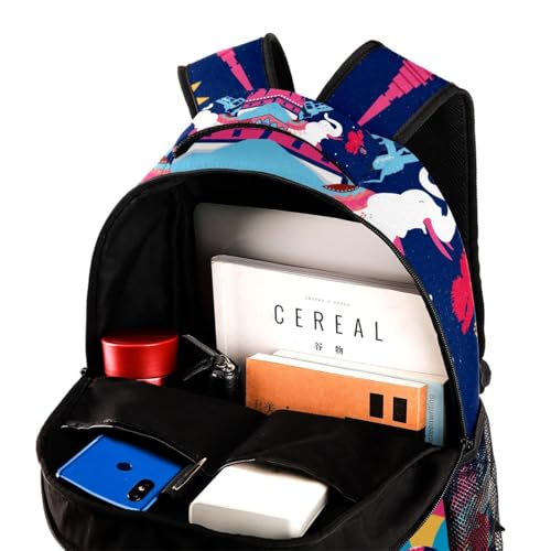 Sac à dos de voyage décontracté filles garçons grand format multicolore - 4