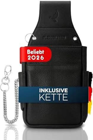 FLEXIBILITE® Kellnertasche Leder | Bedienungsgeldbeutel | Gastronomie Zubehör | Kellnerholster [2024] | Bedienungstasche RFID Schutz | Holster Tasche (15 x 23 cm B x H) | EXTRA 47c
