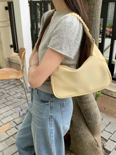 Women's Vegan Leather Shoulder Bag Crescent Crossbody Purse with 2 Straps Underarm Tote Bag Summer Work Handbag2