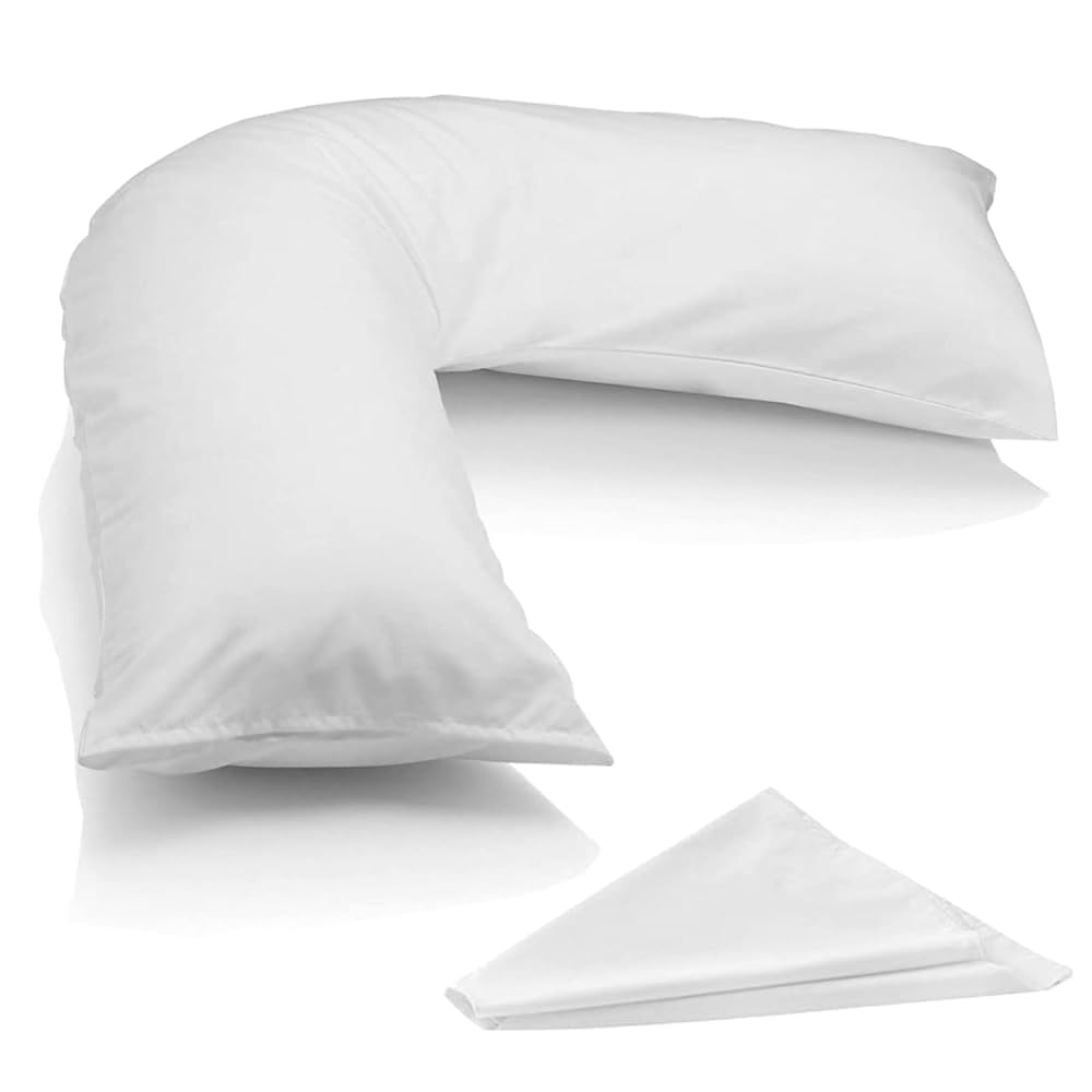 Oreiller en forme de V I&S Home avec taie d'oreiller en fibres creuses