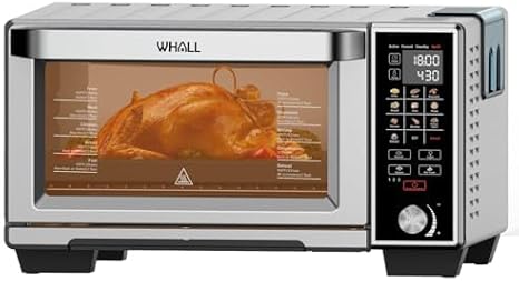 WHALL Air Fryer Oven, Max XL Large 30-Quart Smart Oven,11-in-1 Air Fryer with Steam Function,12-inch Pizza,6 slices of Toast