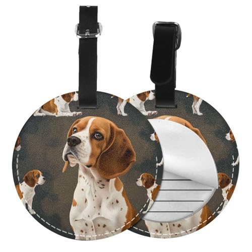 Étiquette de voyage beagle en cuir pour repérer votre valise à l'aéroport