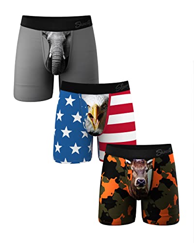 Shinesty Ball Hammock Mens Boxer Briefs With Pouch | Mens Underwear With Fly | Us Small 3 Pack Big Game #TOP27