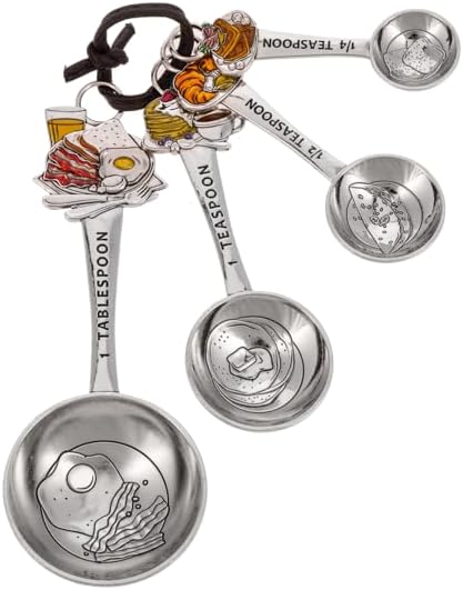 Ganz Brunch Measuring Spoons With Color, Set of 4, 5.25-Inch, Multicolor