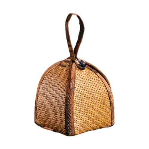 JISADER Tea Cup Storage Bag, Teacup Pouch, Lightweight Convenient Portable Travel Tea Cup Case Teaware Organizer for Travel Use, Brown