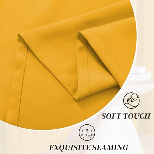 Image of Blackout Curtain Panels 72 Inch - Window Treatment Energy Saving Thermal Insulated Solid Antique Copper Grommet Drapes for Living Room, 1 Pair, 52 by 72 Inch, Gold Yellow
