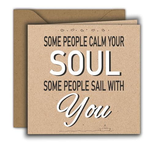 Edition Colibri Tarjeta de agradecimiento – Tarjeta de felicitación premium con sobre – 'Some People Calm Your Soul…' – Tarjeta emocional para verdaderos amigos, parejas o almas gemelas – 15 x 15 cm
